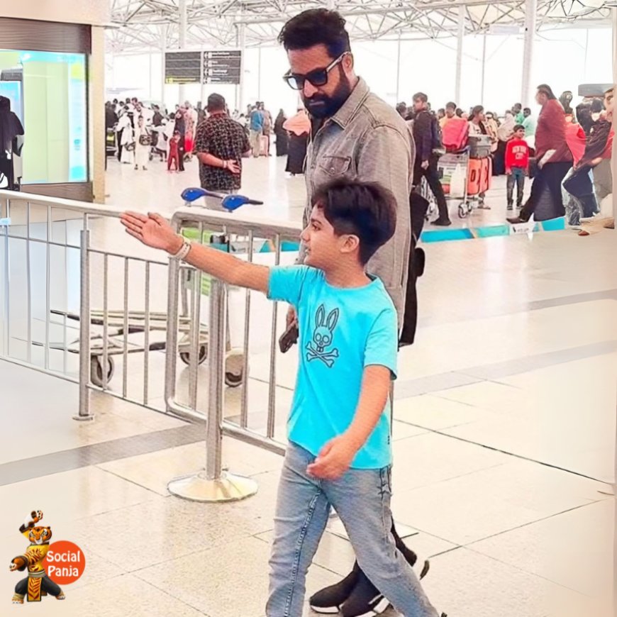 Jr NTR spotted in special airport moment with son BhargavRam